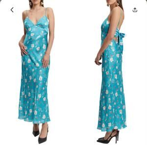 NEW $189 BARDOT 8 Malinda Floral Tie Back Satin Maxi Dress